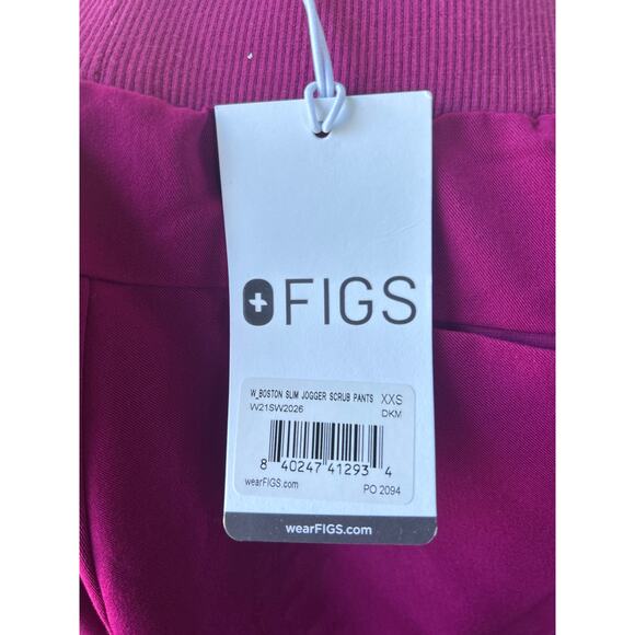 Figs Boston Slim Jogger Scrub Pants in Dark Magenta Size XX-Small NWT - Picture 5 of 5
